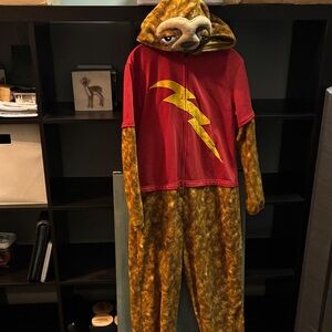Men's Red and Brown Sloth Hooded Onesie